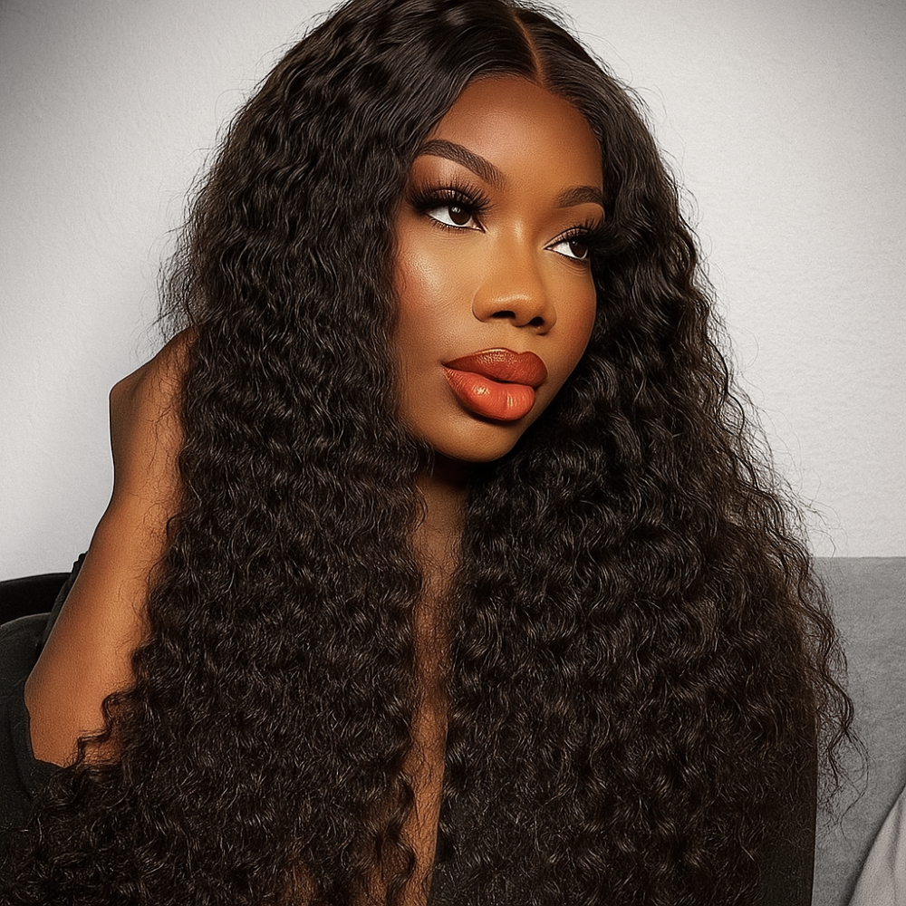 Tiffany Brown Deep Wave Curly Glueless Wig