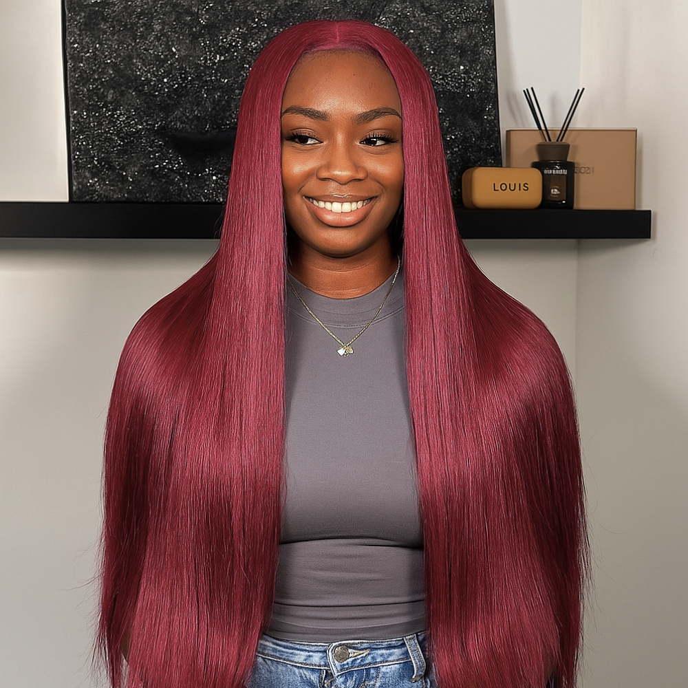Scarlett Burgundy Straight Glueless Wig