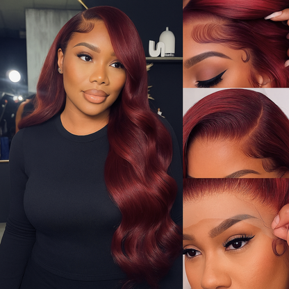 Rouge Burgundy Body Wave Glueless Wig
