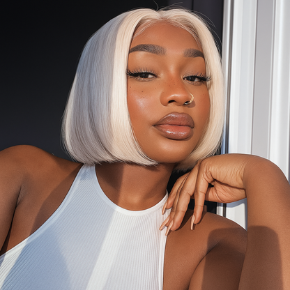 Jade Platinum Blonde Short Bob Glueless Wig