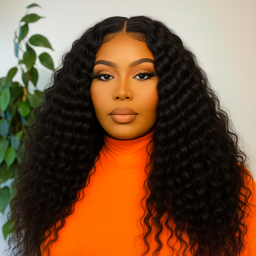 Skye Black Water Wave Deep Curly Glueless Wig