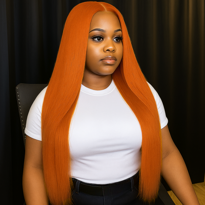 Celeste Orange Ginger Straight Glueless Wig