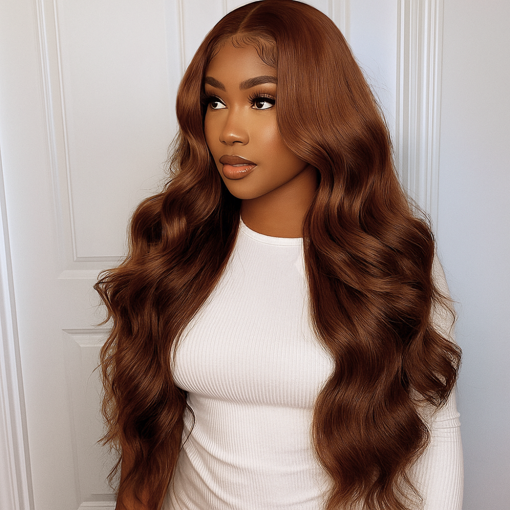 Alexandra Chocolate Brown Body Wave Glueless Wig