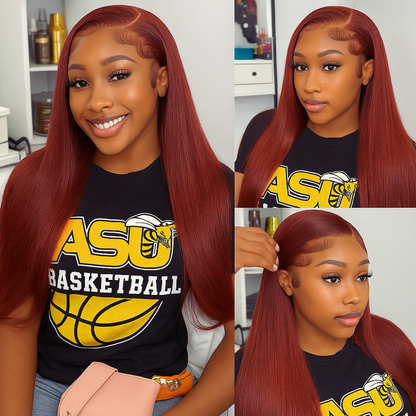 Elle Reddish Brown Straight Glueless Wig