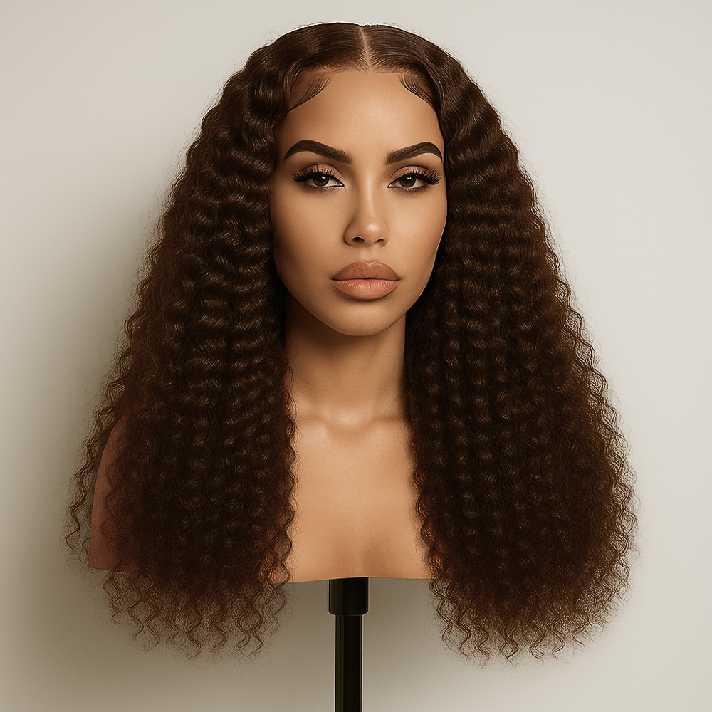 Cely Brown Water Wave 360 Glueless Wig