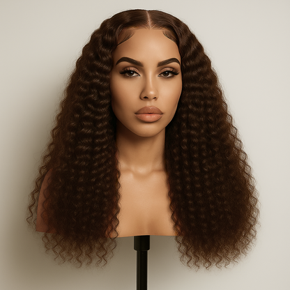 Cely Brown Water Wave 360 Glueless Wig