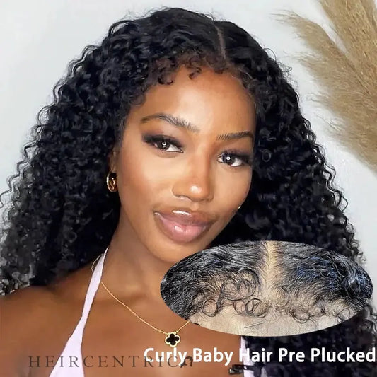 Nevaeh Brown Kinky Curly With Baby Hair HD Lace Front Human Hair Wig HEIRCENTRIC