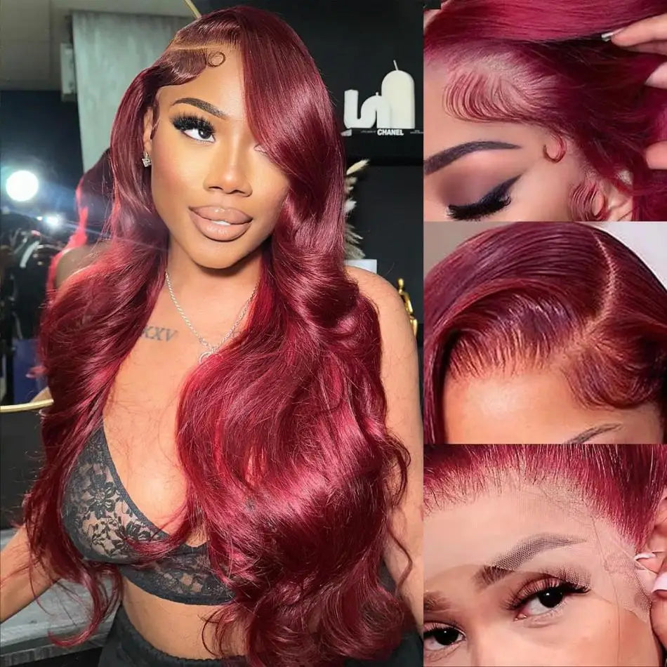 Rouge Burgundy Body Wave HD Lace Front Human Hair Wig