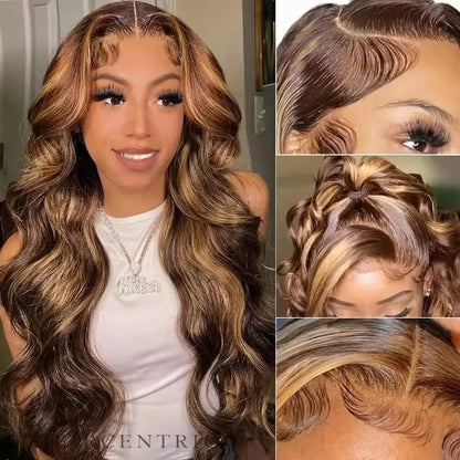 Valeria Brown Highlights Loose Body Wave HD Lace Front Human Hair Wig HEIRCENTRIC