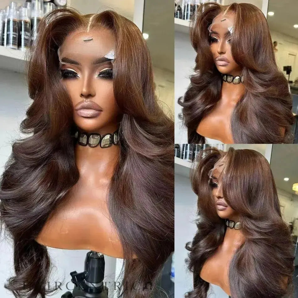 Briana Chocolate Brown Body Wave HD Lace Front Human Hair Wig HEIRCENTRIC
