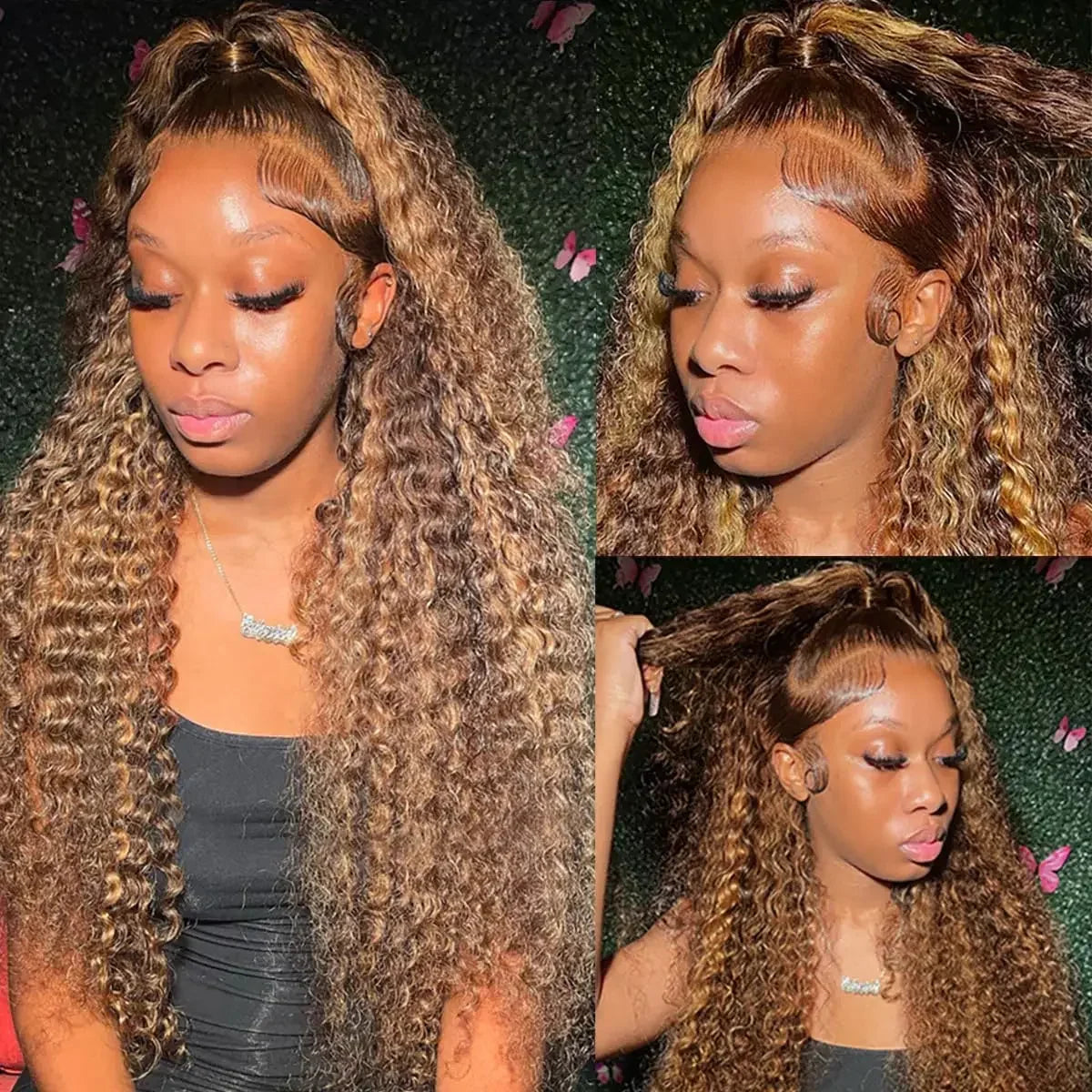 Ariel Brown Highlight Deep Wave HD Lace Front Human Hair Wig HEIRCENTRIC