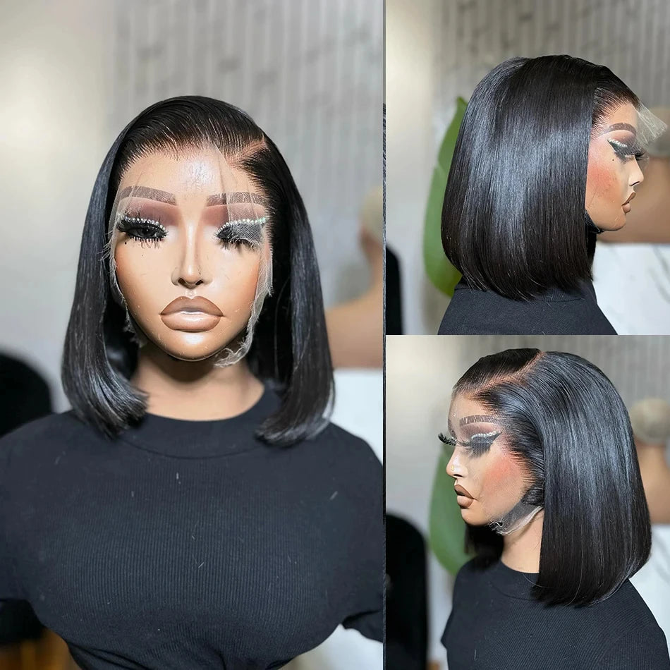 Selene Brown Bone Straight Short Bob HD Lace Front Human Hair Wig HEIRCENTRIC