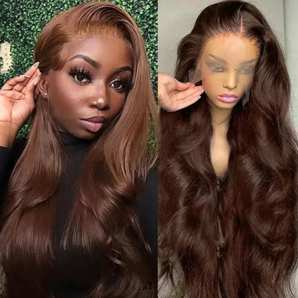 Briana Chocolate Brown Body Wave HD Lace Front Human Hair Wig HEIRCENTRIC