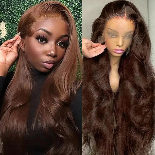 Briana Chocolate Brown Body Wave HD Lace Front Human Hair Wig HEIRCENTRIC