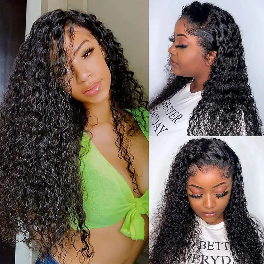 Florence V/U Part Wig No Leave Out Deep Curly Brazilian Human Hair Wig