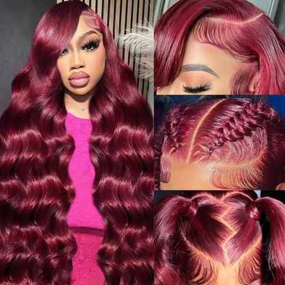 Rouge Burgundy Body Wave HD Lace Front Human Hair Wig