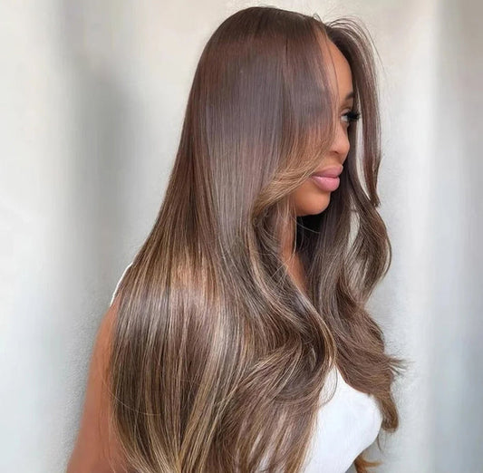 Chanel Ash Brown Straight HD Lace Front Human Hair Wig HEIRCENTRIC