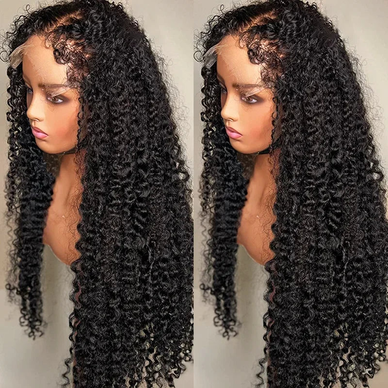 Arabella Black 4C Edges Curly HD Lace Front Human Hair Wig