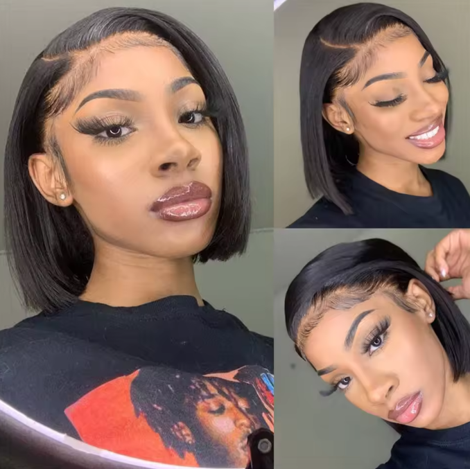 Milan Bone Straight Remy Peruvian Bob HD Lace Front Human Hair Wig